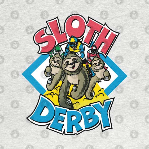 sloth derby, funny sloths by Kerrycartoons